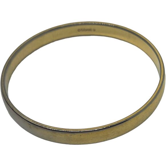 Vintage Monet Gold Tone Bangle Bracelet Classic 80s Minimalist Designer - Picture 11 of 16